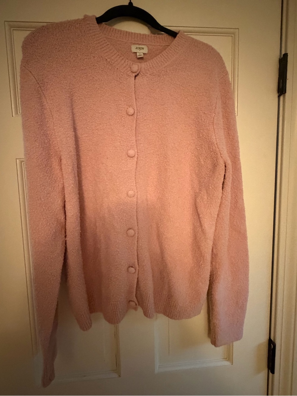 J. Crew Blush Pink boucle Textured Button Cardigan